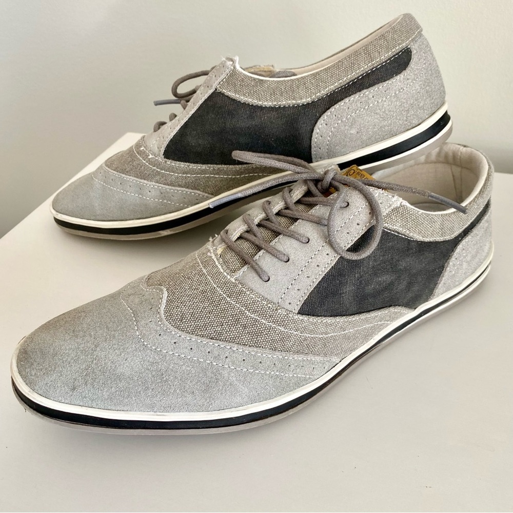 Steve Madden Men’s Gray Black Suede Oxford Shoes